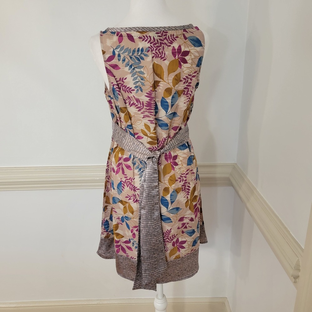 Forever 21‎ Floral Sleeveless Fit Flare Dress Tie Back Waist Boho Mini Size M - Picture 4 of 11
